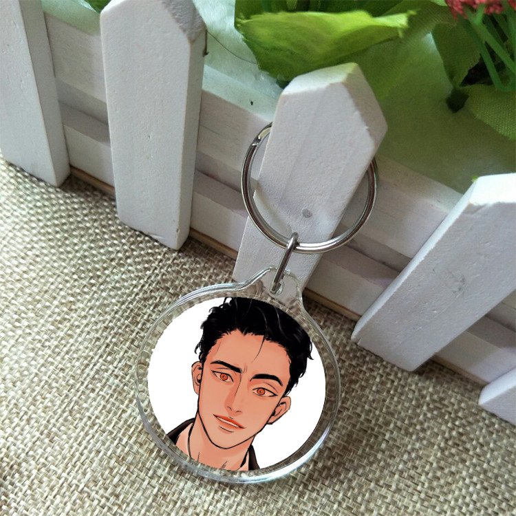 ( Tròn ) Móc treo chìa khóa mica DẠ KÝ in hình 2 mặt Dạ Họa Tập anime chibi manhwa xinh xắn tiện lợi