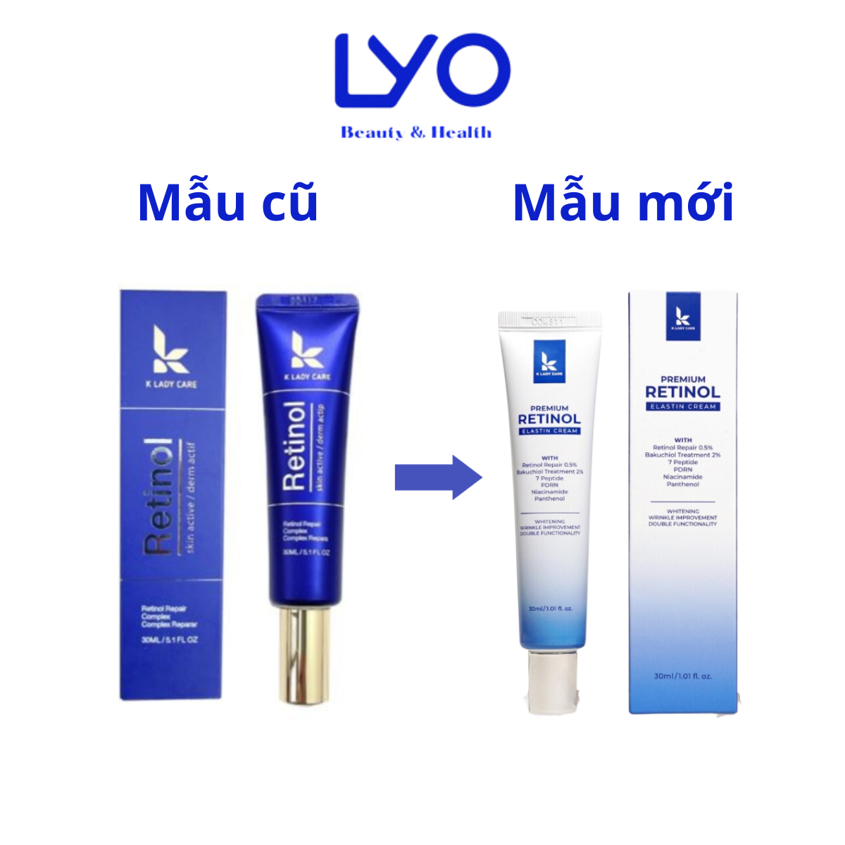 Kem dưỡng k lady care retinol repair 0.5% hàn quốc 30ml