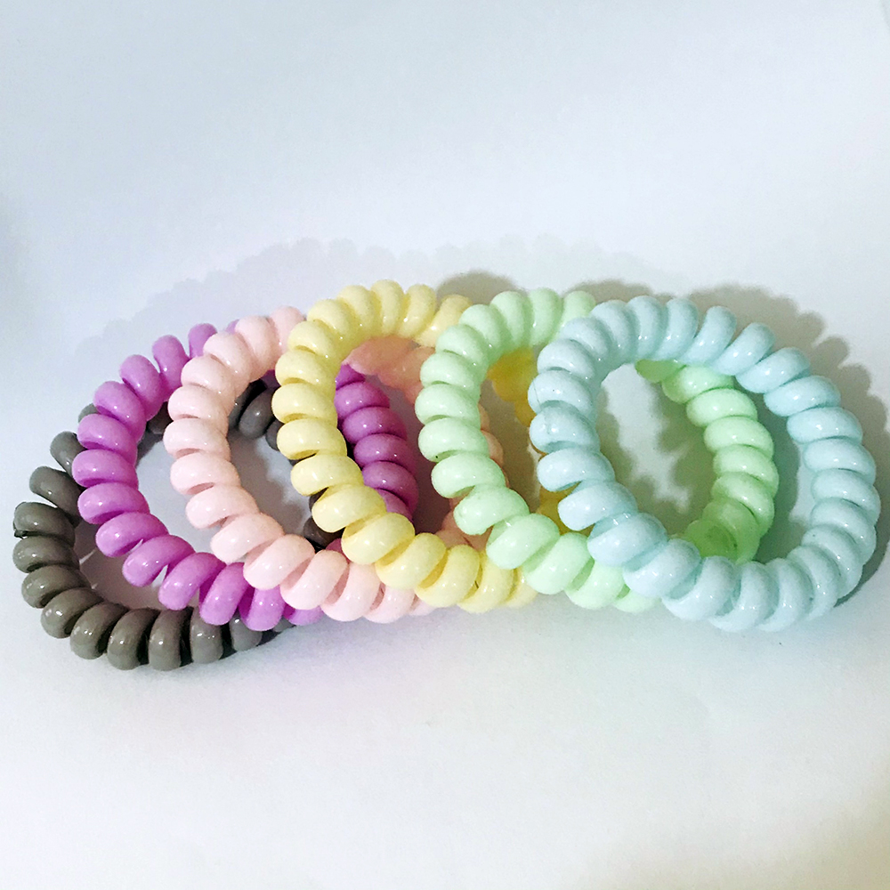 Set 5 cột tóc lò xo màu pastel nhẹ nhàng PHỤ KIỆN 68 (có thể làm vòng tay móc khóa)