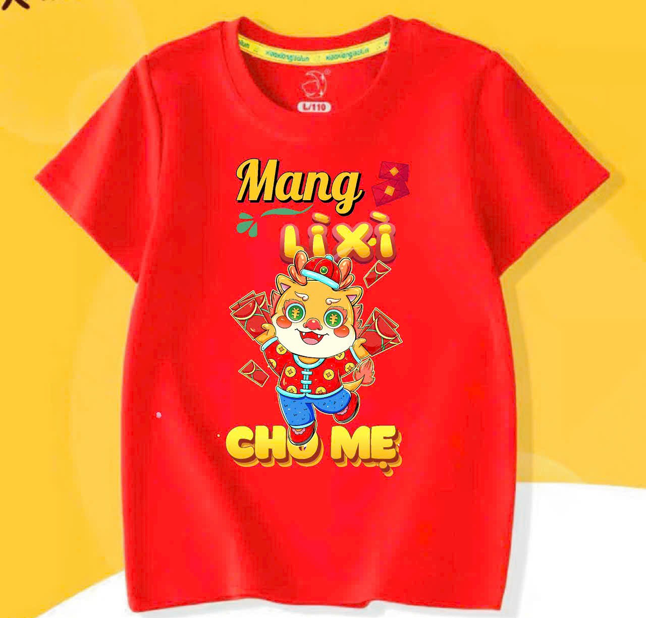 Áo tết cho bé gái, áo tết cho bé trai, áo LÌ XÌ cho bé, áo tết 2024 cho bé chất cotton mịn mát