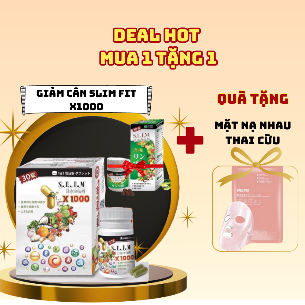 Giảm cân Nâng mông slim Nhật bản x 1000 Giảm cân SLIM FIT mẫu mới + Tặng nạ nhau thai cừu