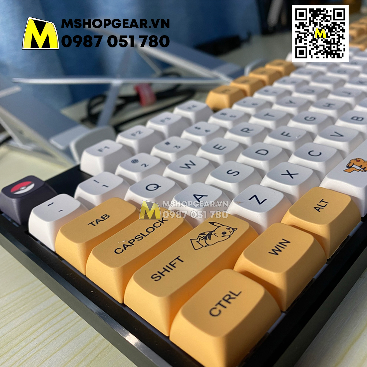 Bộ nút gắn bàn phím cơ - Keycap XDA-QX Pikachu thick pbt xda profile dye-sub 139 keys