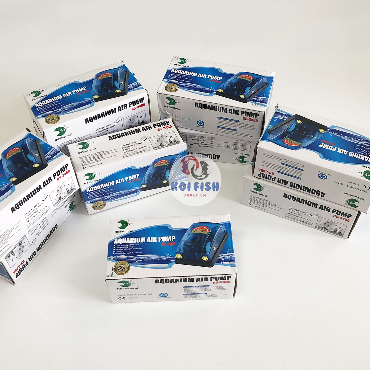 Máy sục oxy bể cá 2 vòi Rs 348a và 1 vòi Rs 248a (máy sủi oxy bể cá chạy êm, khỏe được tặng kèm dây và quả sủi oxy)