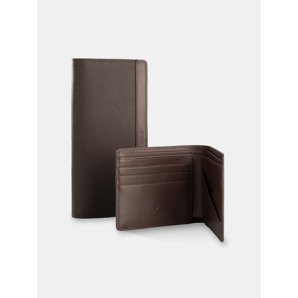 Ví Dài Da Bò Epsom Stripe Long Wallet Black/Brown Thương Hiệu Frank