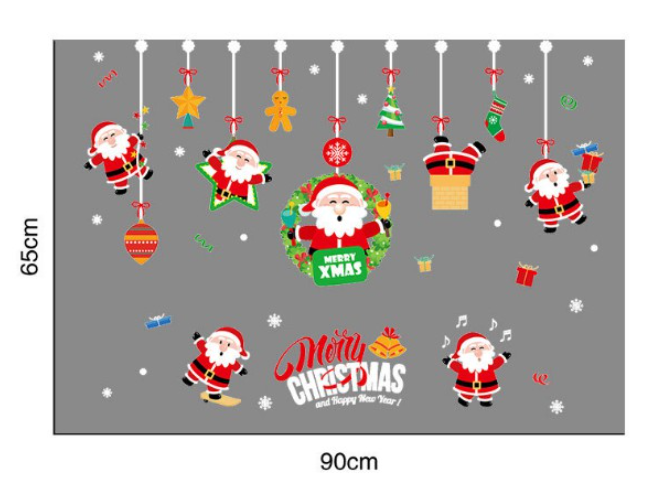 Decal trang trí Noel - Rèm dây ông già Noel