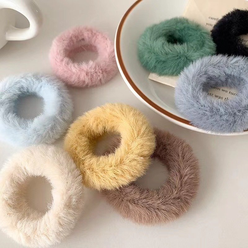Chun buộc tóc, cột tóc cục bông nhiều màu sắc đáng yêu