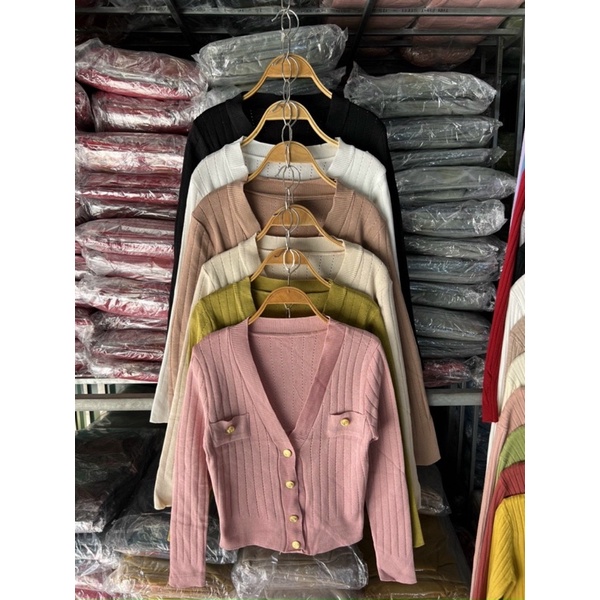 Áo khoác cardigan len 4 khuy dáng ôm