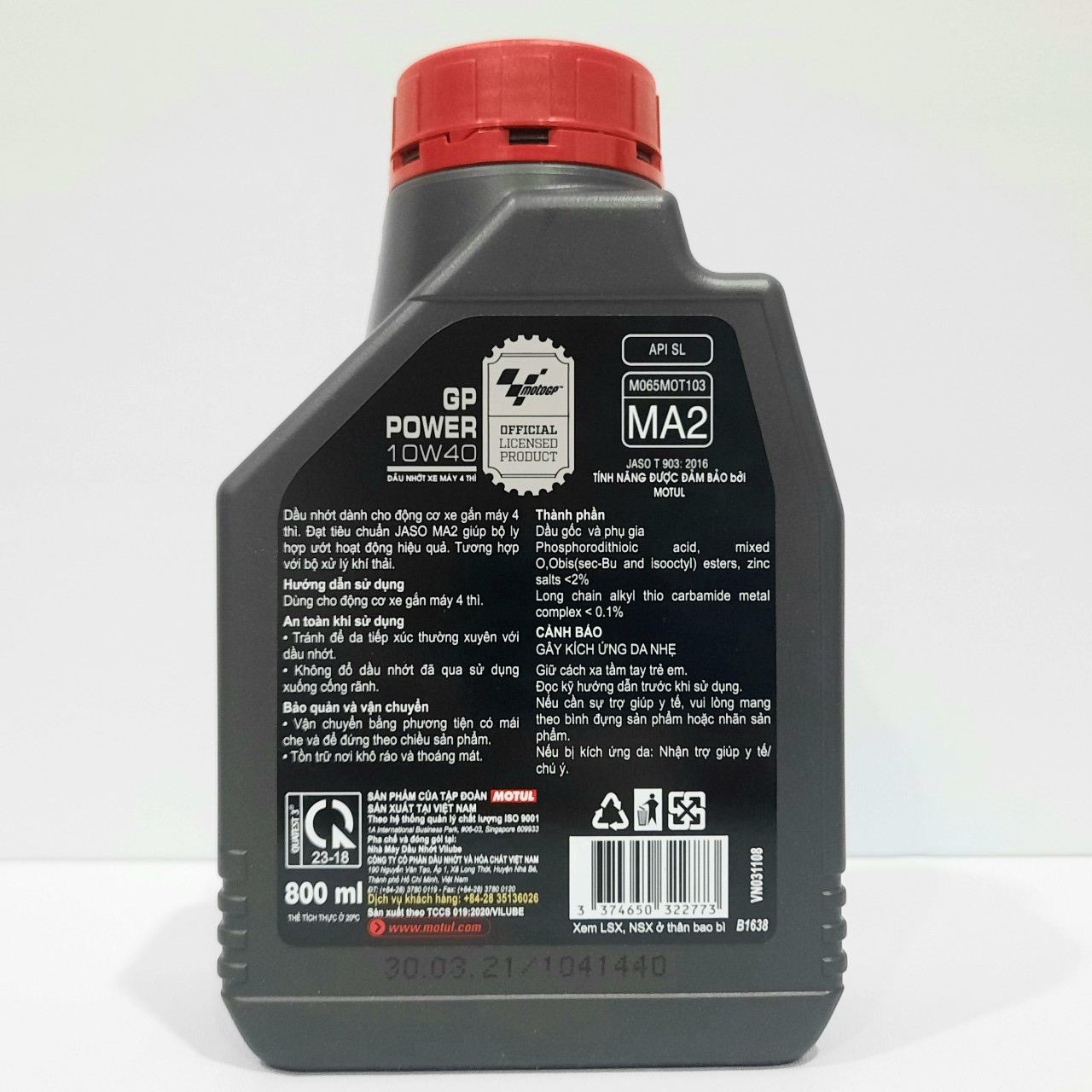 [HCM][NHỚT XE MÁY] MOTUL GP POWER 4T 10W40 800ml