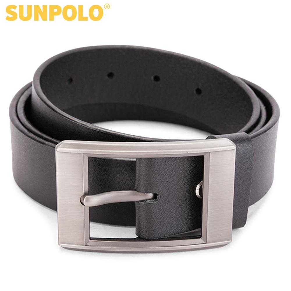 Thắt Lưng Nam Da Bò Khóa Kim SunPoLo BS01D (Đen)