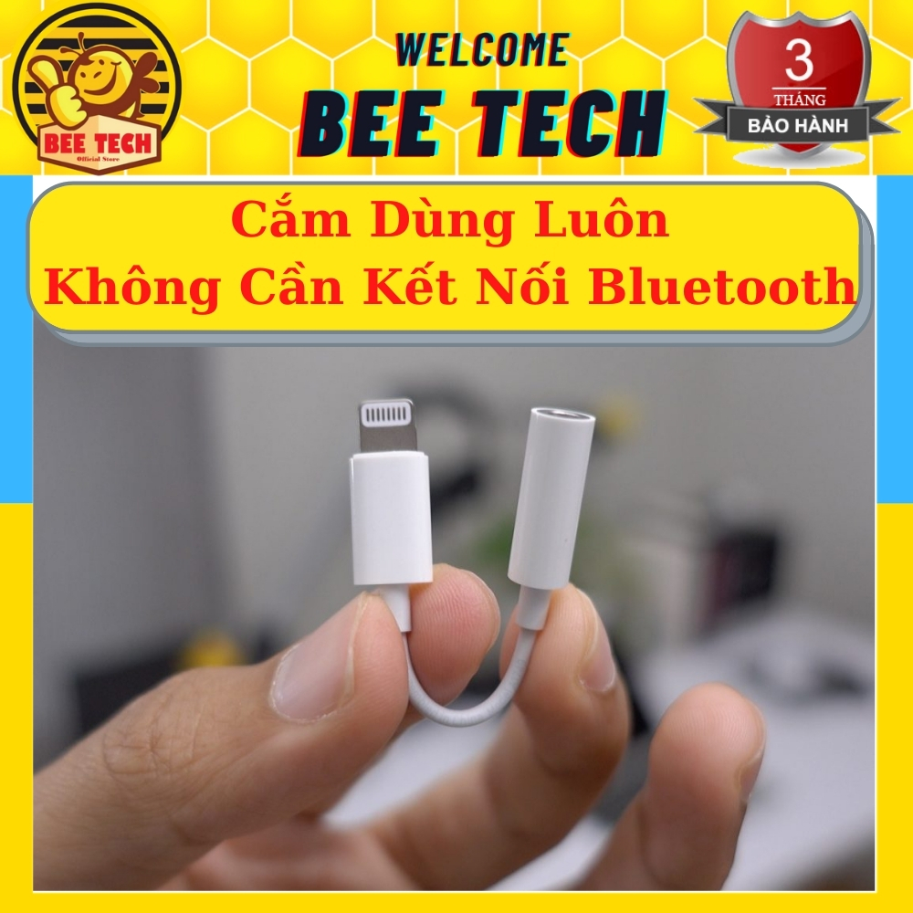Jack chuyển đổi chân sạc thành cổng tai nghe 3.5mm cho iPhone không cần kết nối Bluetooth- Beetech