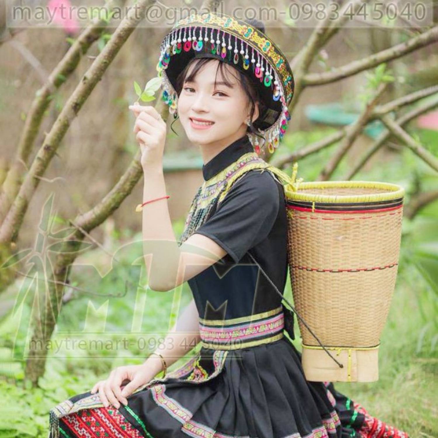 Gùi dân tộc tây nguyên/gùi mây tre LH 0978945425