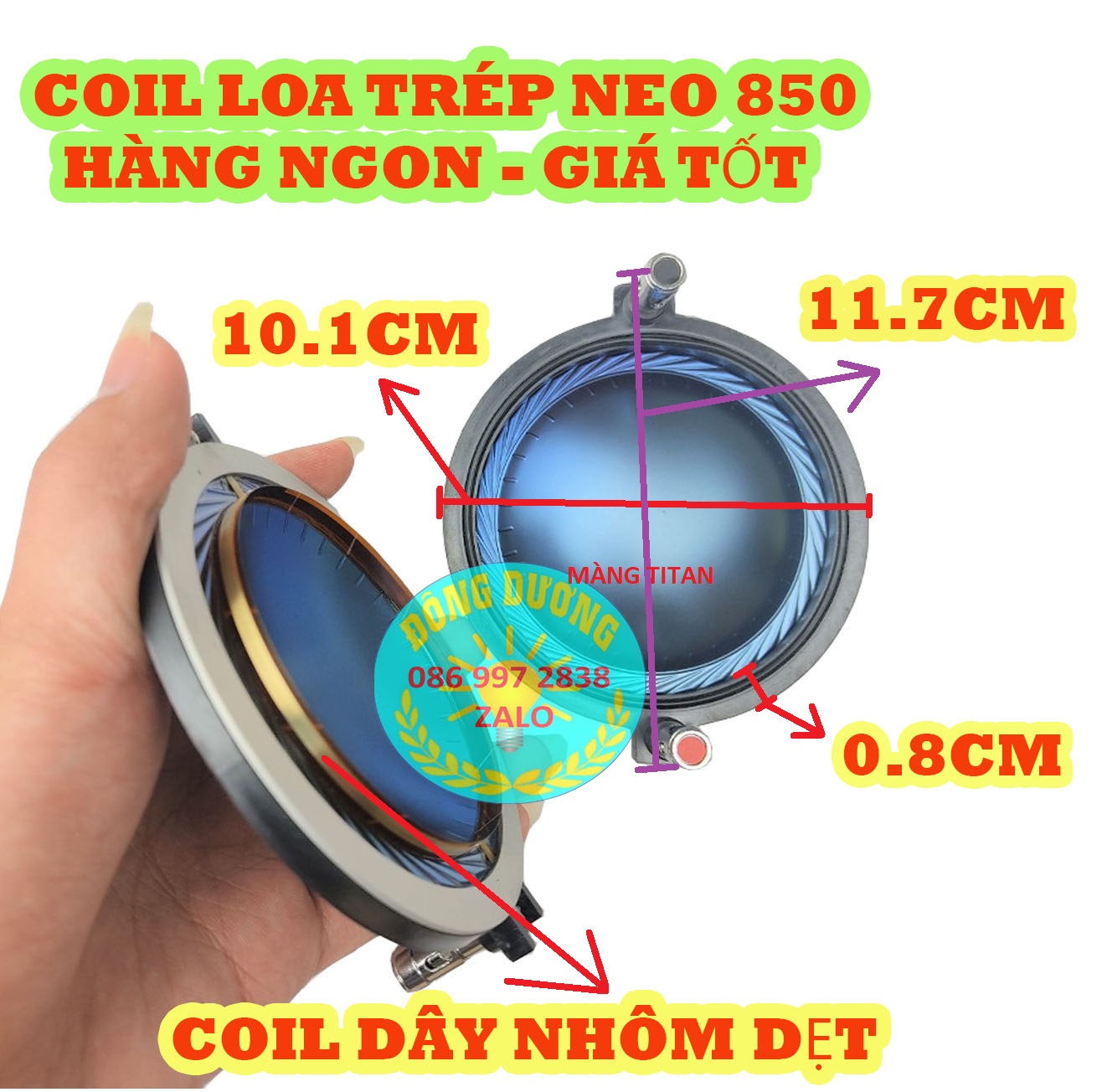 CÔN LOA TREBLE NEO 850 - MÀNG TITAN DÂY DẸT - GIÁ MỘT CÁI
