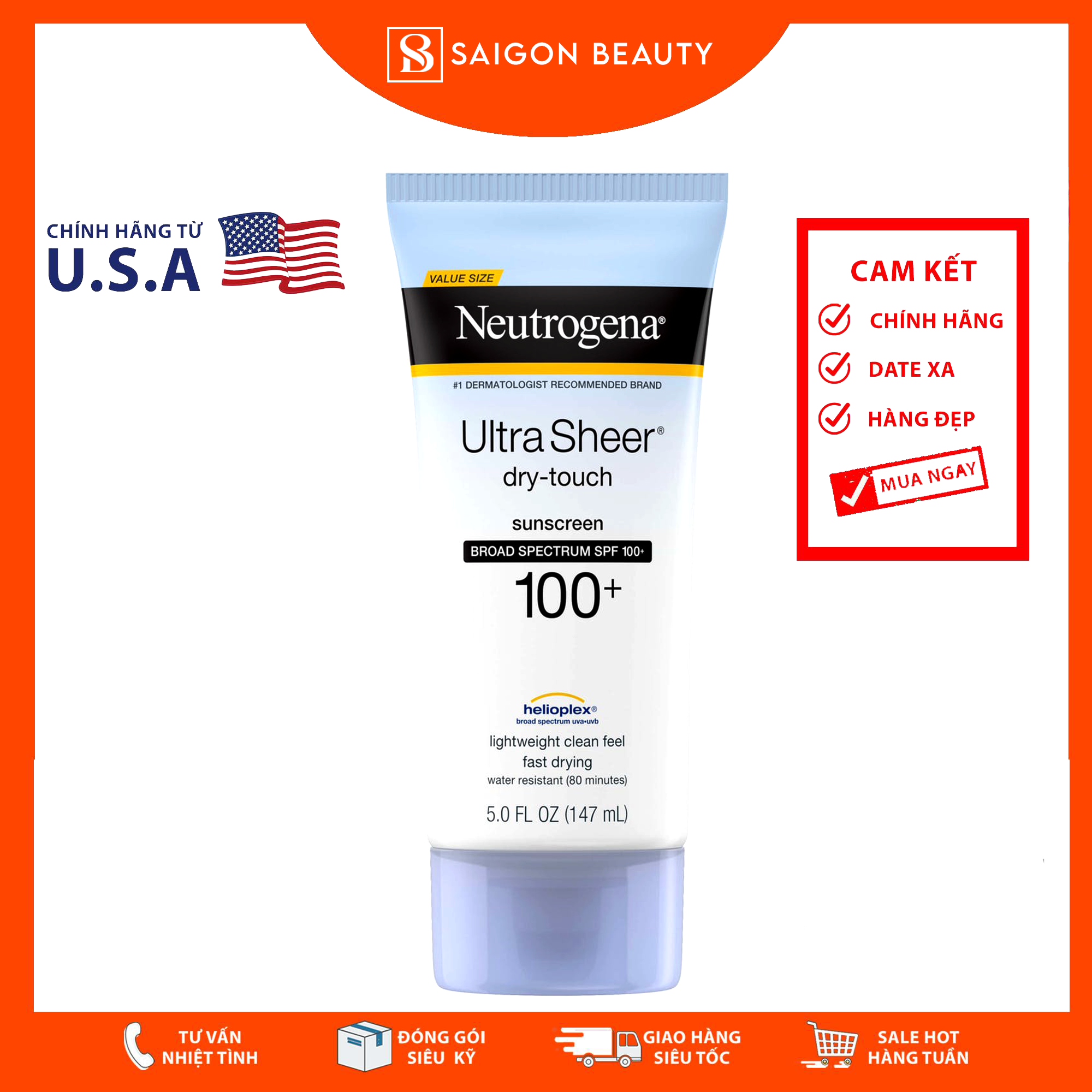 [HCM]Kem chống nắng Neutrogena Ultra Sheer SPF 100 (88mL)