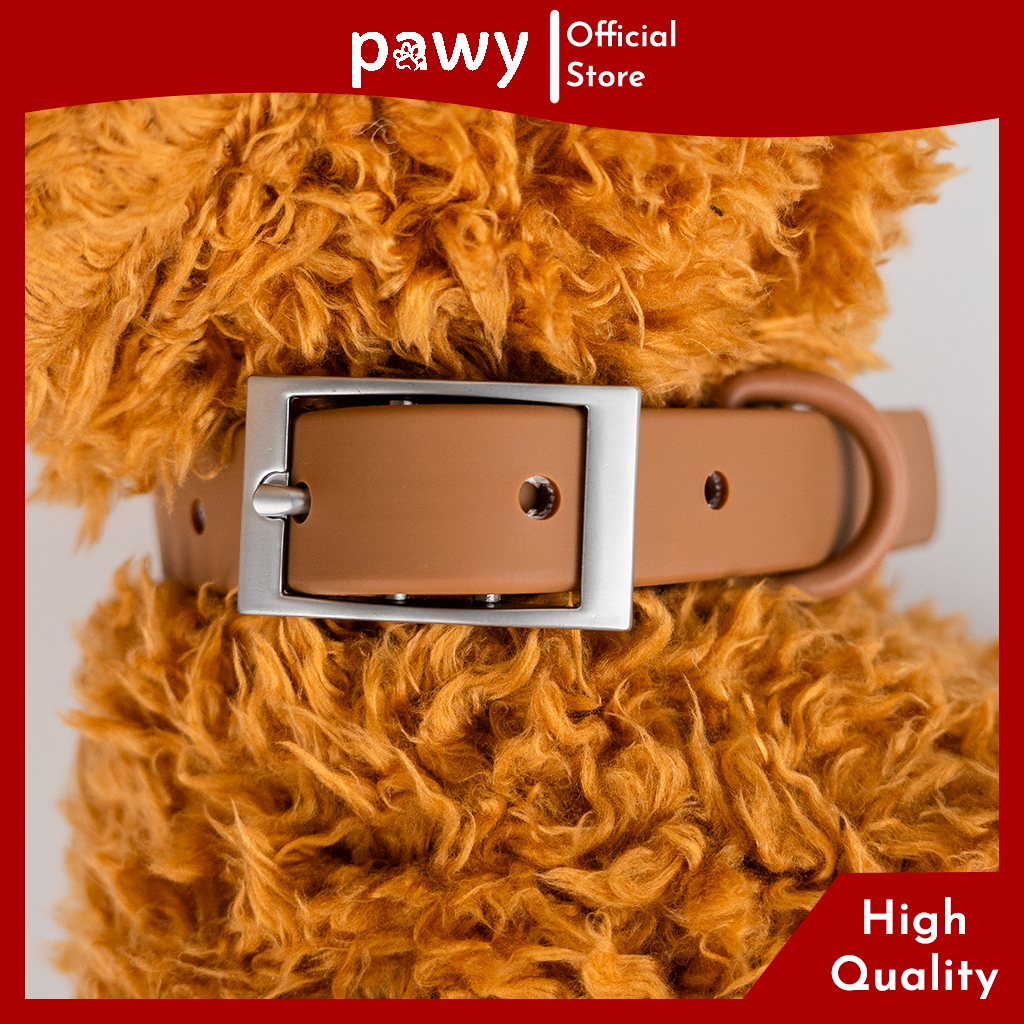 Vòng Cổ Chó Pawy - Flexiwear - Màu Nâu - Vòng Cổ Chó PVC Cao Cấp