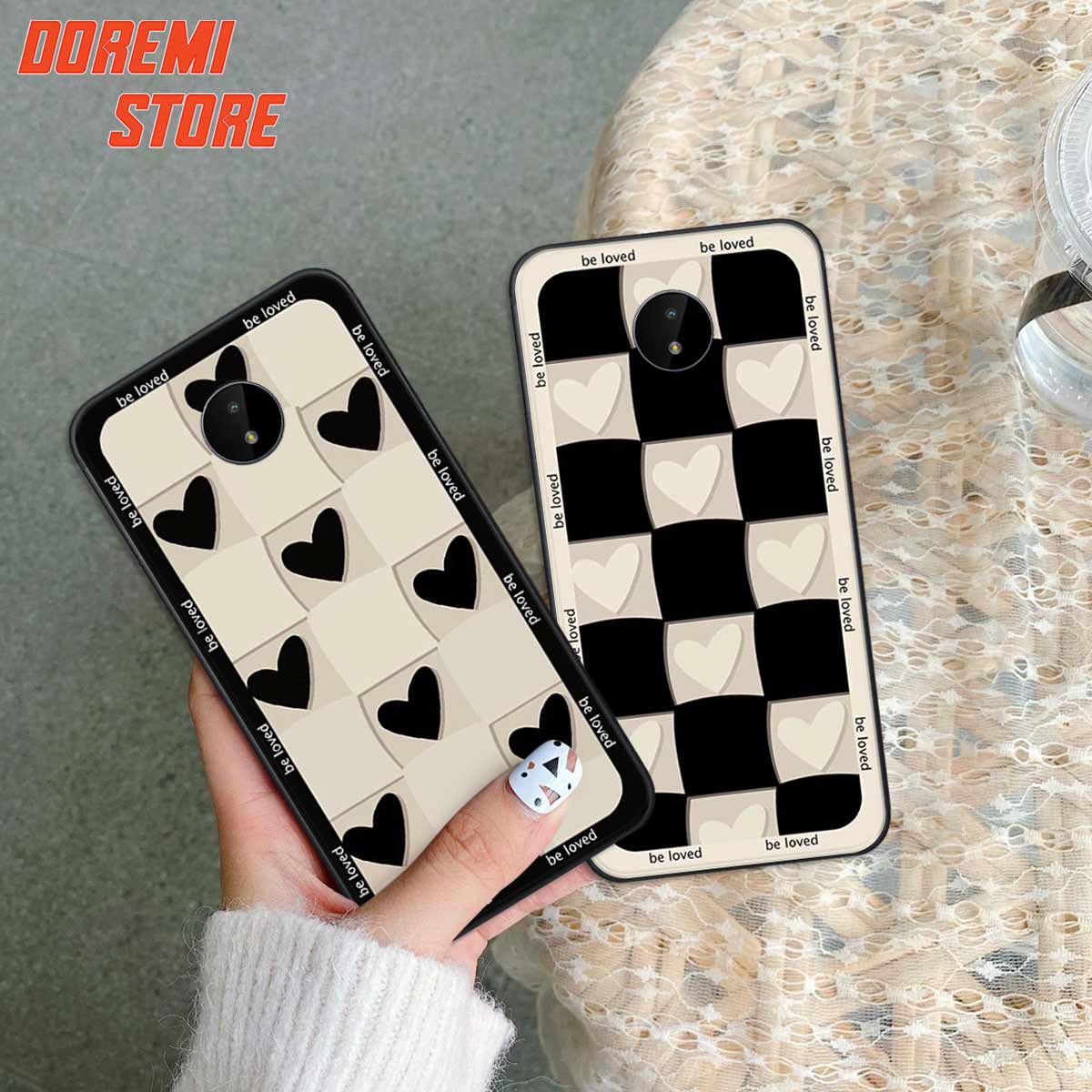 Ốp lưng điện thoại Nokia C10 / C20 hình trái tim, gấu bear, kaws, bape, họa tiết thời trang, ốp lưng rẻ bền đẹp