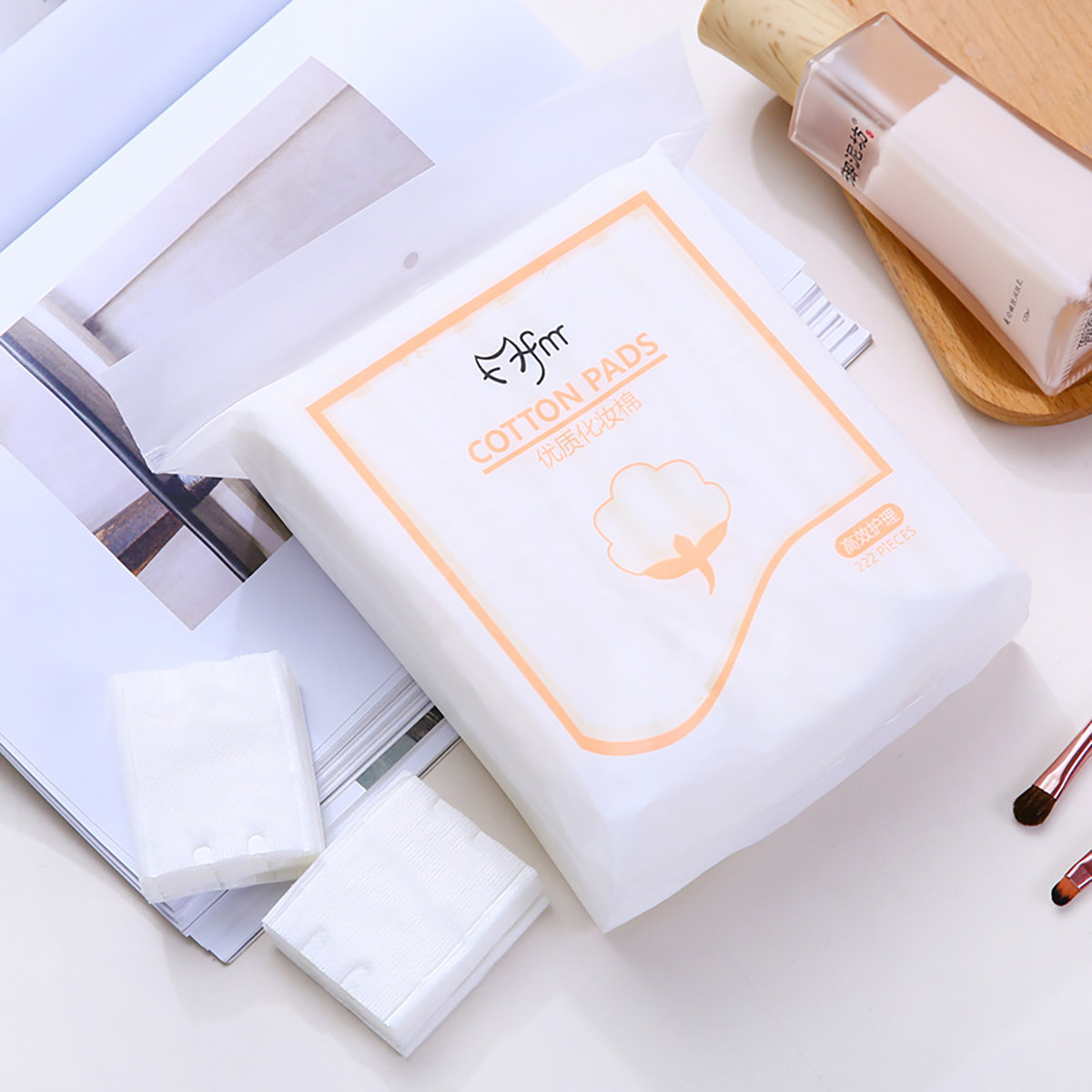 Bông Tẩy Trang FM 222 Miếng Cotton 3 Lớp Mềm Mịn Thích Hợp Mọi Loại Da FM Cotton Make-Up Remover 222 Pads