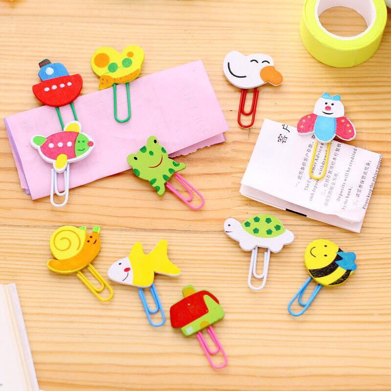 Sỉ 12 kẹp giấy, bookmark hình thú dễ thương