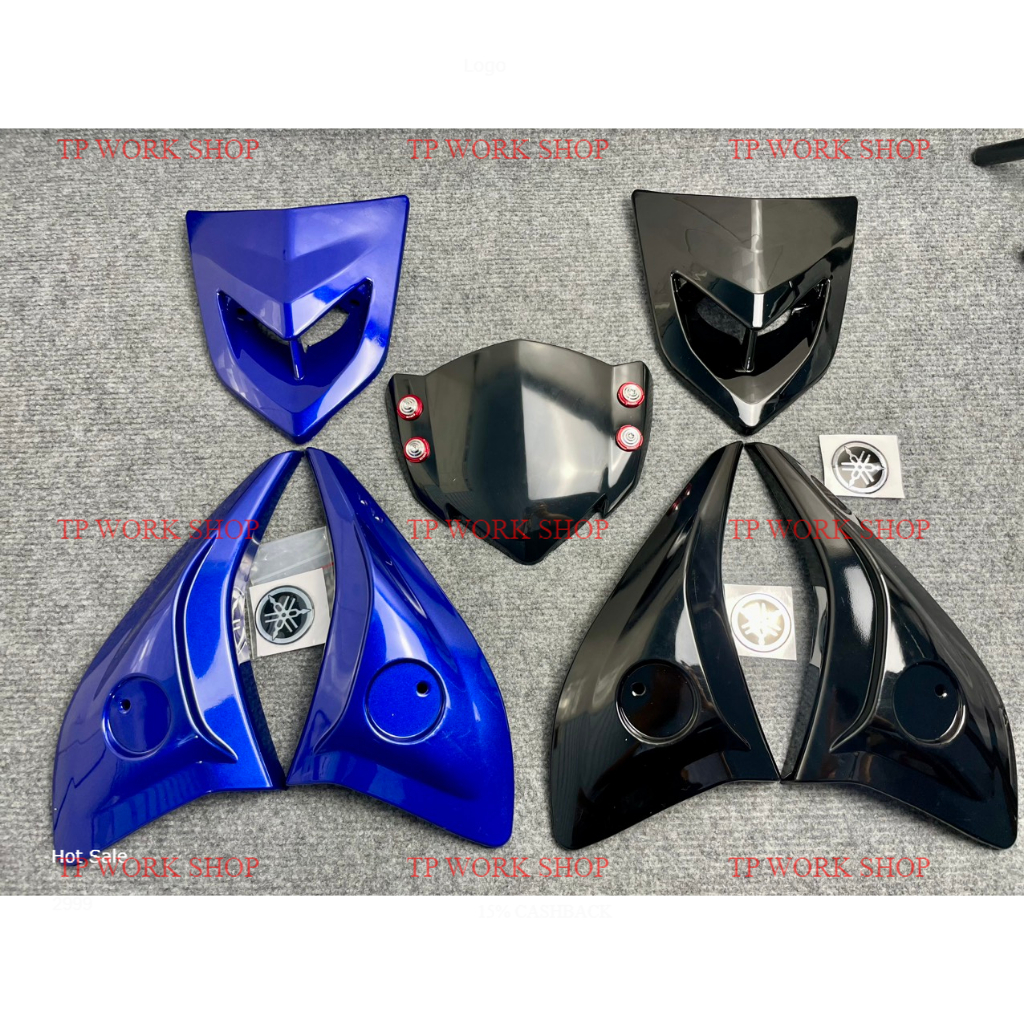 Combo up lc135 ốp bửng lc 135 -body kit lc 135 kèm logo nổi ốp mặt nạ tặng mão lc kèm ốc salaya