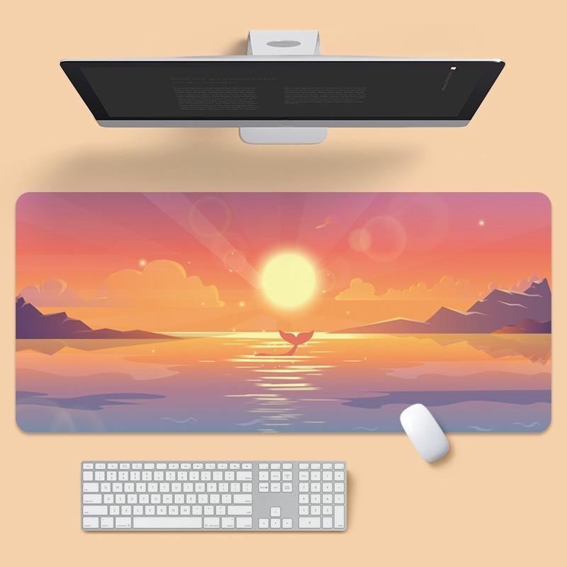 Lót chuột phím tắt pad chuột cỡ lớn 80x30 hoạ tiết gấu dâu lotso in 3d đẹp may bo viền chắc chắn - jerry shop