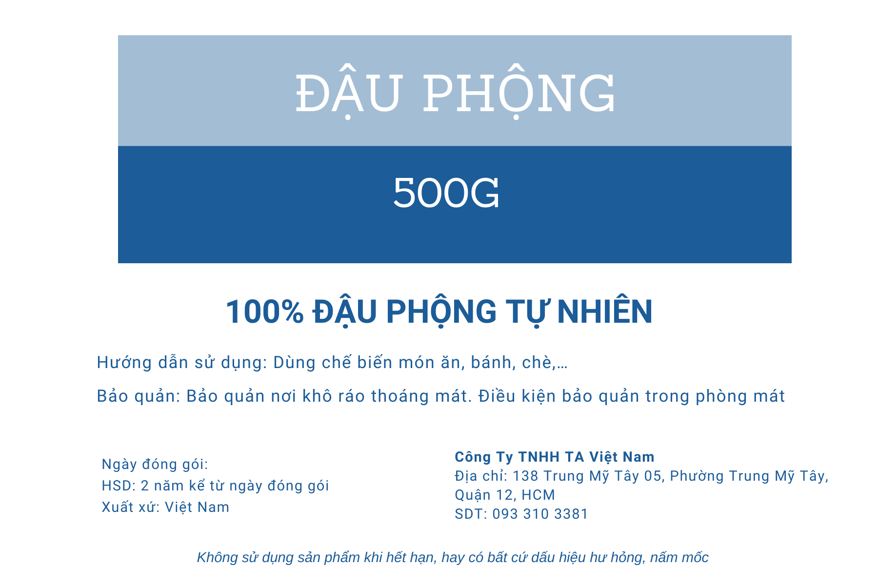 Đậu phộng nguyên hạt TAFOOD 500g