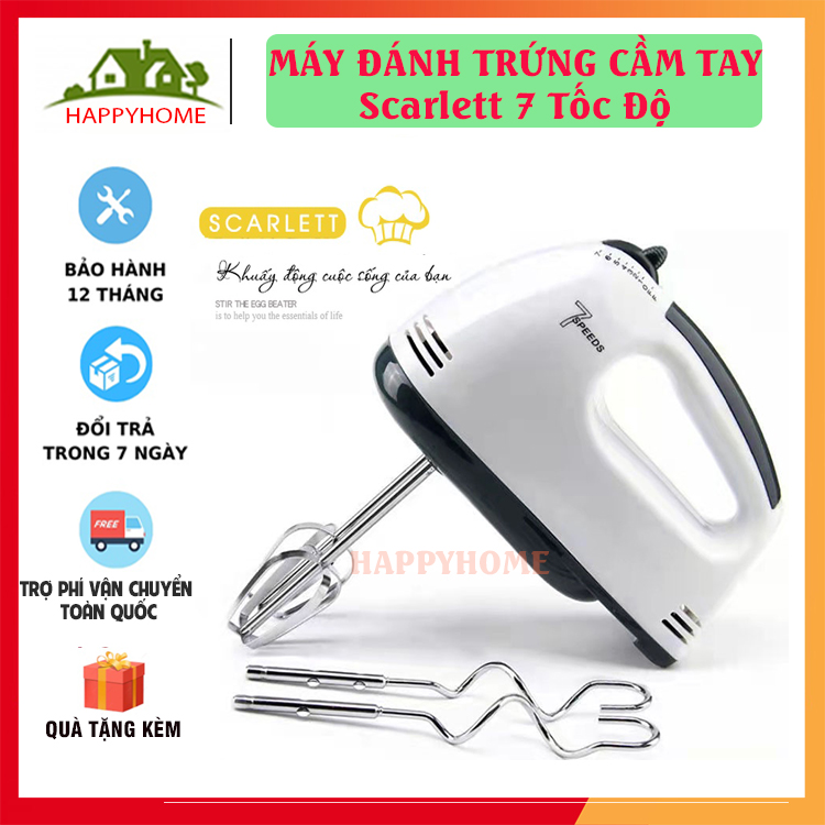 Máy đánh trứng cầm tay 260w- máy đánh trứng mini cầm tay scarlett 7 tốc độ