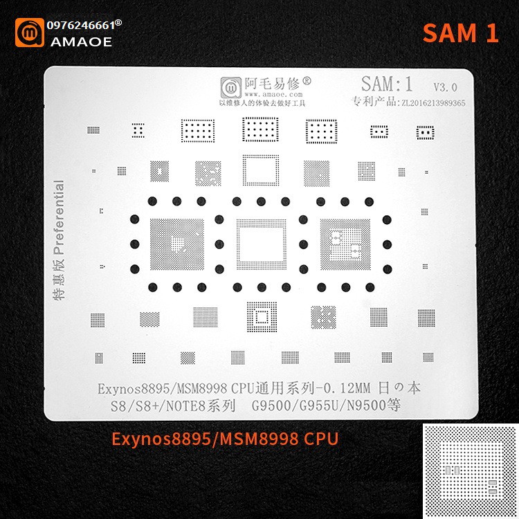Vỉ làm chân sam1 cho samsung s8/8+ và note 8 đủ ic