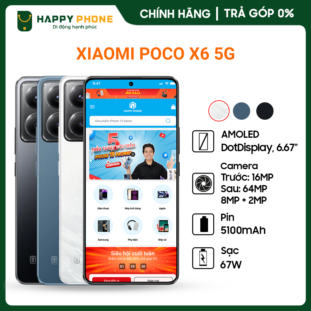Điện thoại POCO X6 5G (8GB/256GB) - Chính hãng