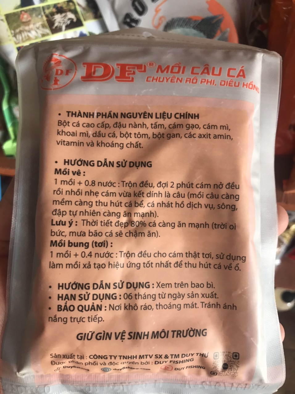 Mồi Câu Cá Rô Phi Cụ DF Chuyên Rô Phi, Diêu Hồng
