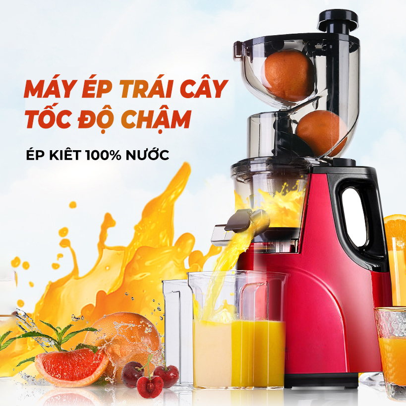 Máy ép chậm dùng ép nước trái cây fruit juice - Ép kiệt bã - Bảo toàn hàm lượng dinh dưỡng - Máy ép trái cây