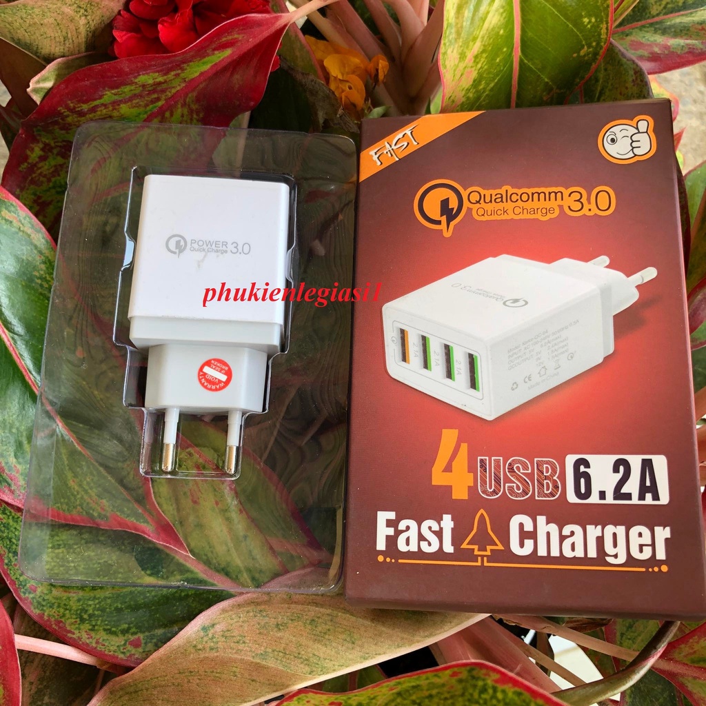 XÃ HÀNG THANH LÝ Cốc sạc Quick Charge 3.0 4 cổng usb