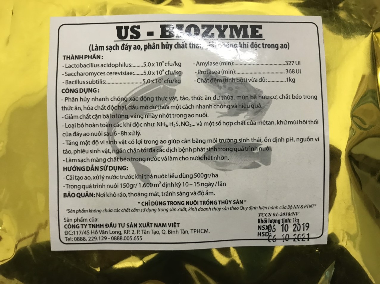 VI SINH SỬ LÝ  ĐÁY AO NUÔI TÔM, CÁ US- BIOZYME