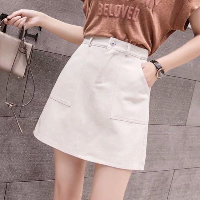 Chân váy jean cao cấp - Dáng chữ A