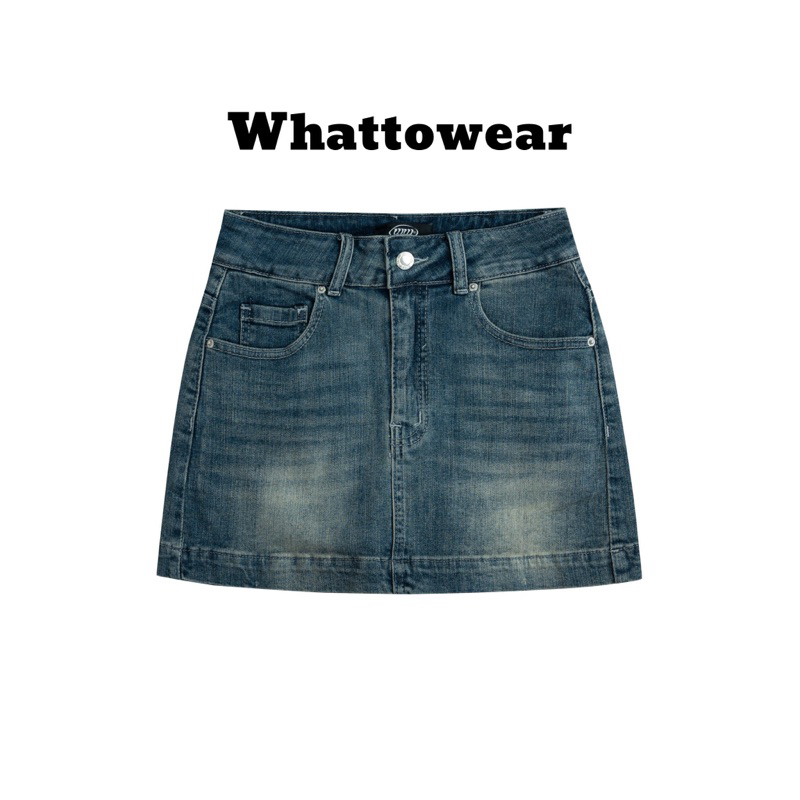 [Nhập LazXuHuong02 - giảm 25k đơn từ 199k] Chân váy quần denim co giãn SAND BLUE - Whattowear