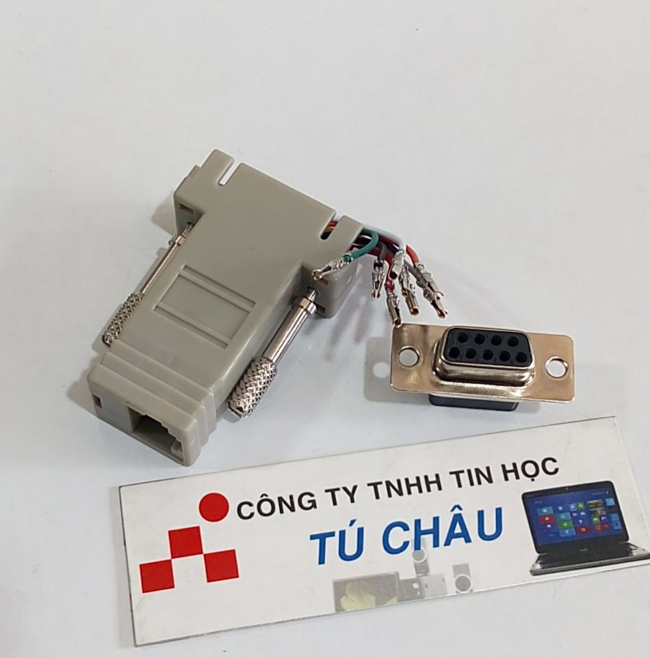Đầu Com ra Lan: Đầu Com 9 Lổ Cái / Com 9 Kim Đực (DB9 - Hai hàng) ra Lan (RJ45)