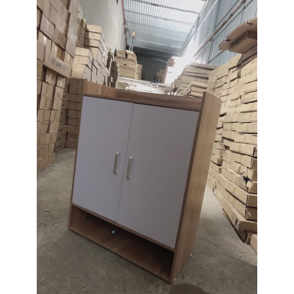 Ship hoả tốc tủ giày gỗ 2 ngăn cánh trắng đa năng
