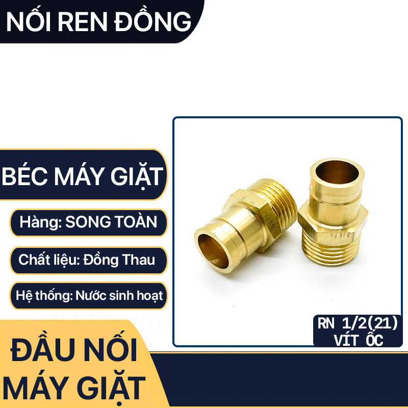 Đầu Nối Máy Giặt Vít Ốc, Béc Nối Nhanh Máy Giặt Nhựa 4 Ốc - Nhựa Trắng