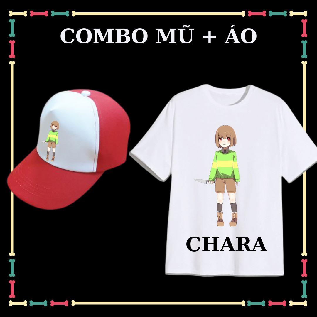 COMBO ÁO + MŨ/NÓN IN HÌNH CHARA CHO BÉ GÁI (BIỆT ĐỘI GANGSTER)