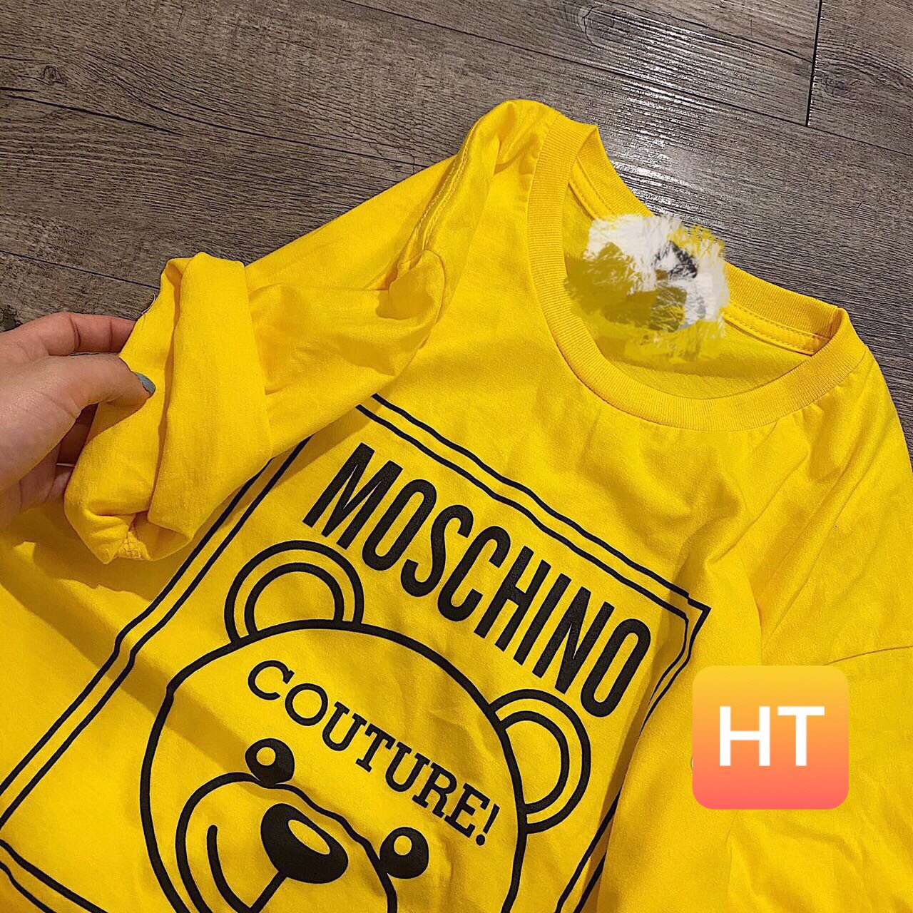 Áo phông gấu moschino in 3D chất tici HT8205