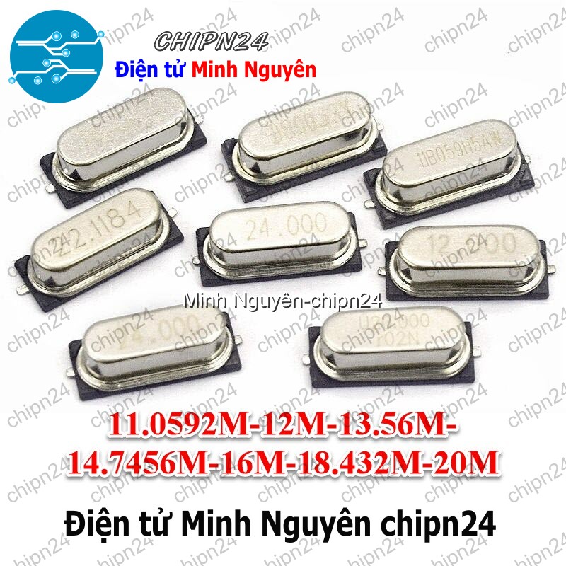 [3 con] (K350) Thạch anh Chân Dán 49SMD (2 chân 11.0592M/12M/13.56M/14.7456M/16M/18.432M/20M) - [Chọn Loại] - HHH.00361