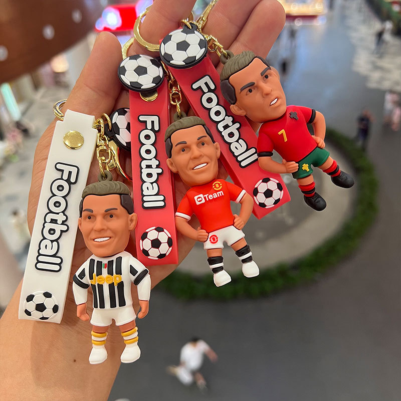 Móc khóa Silicone cầu thủ Messi Ronaldo