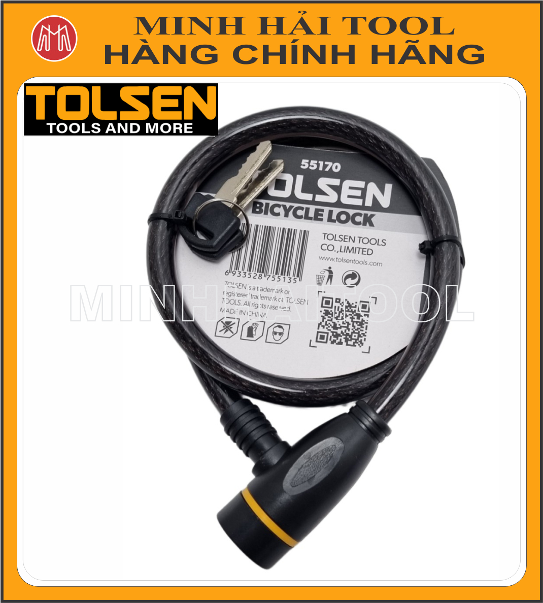 TOLSEN – Ổ khóa dây. Model: 55170. Chiều dài dây 800mm