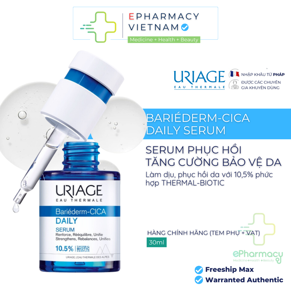 Serum URIAGE Bariederm-Cica Daily làm dịu và hỗ trợ phục hồi da 30mL
