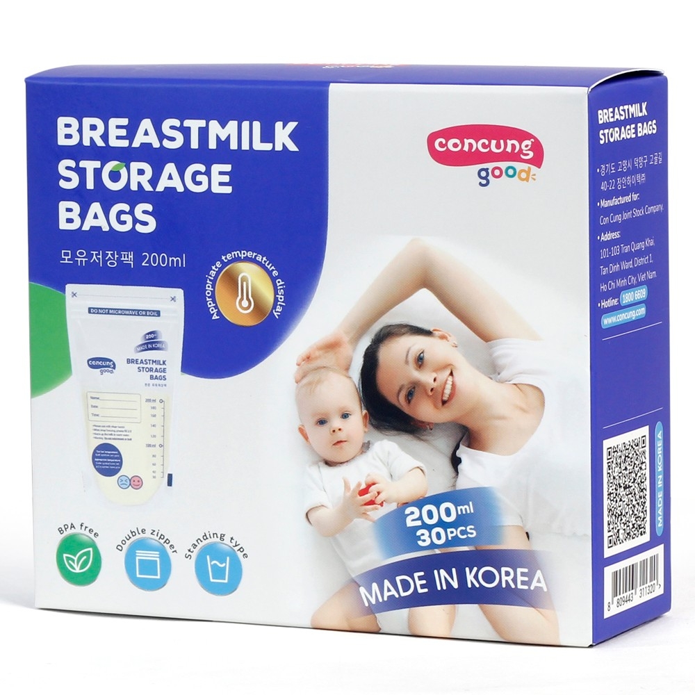Túi trữ sữa ConCung Good 200ml (30 túi/hộp)
