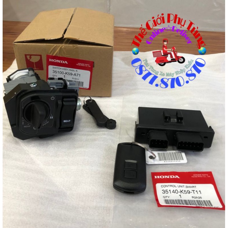 Bộ khóa smartkey vario 2018-2021 zin honda thái lan
