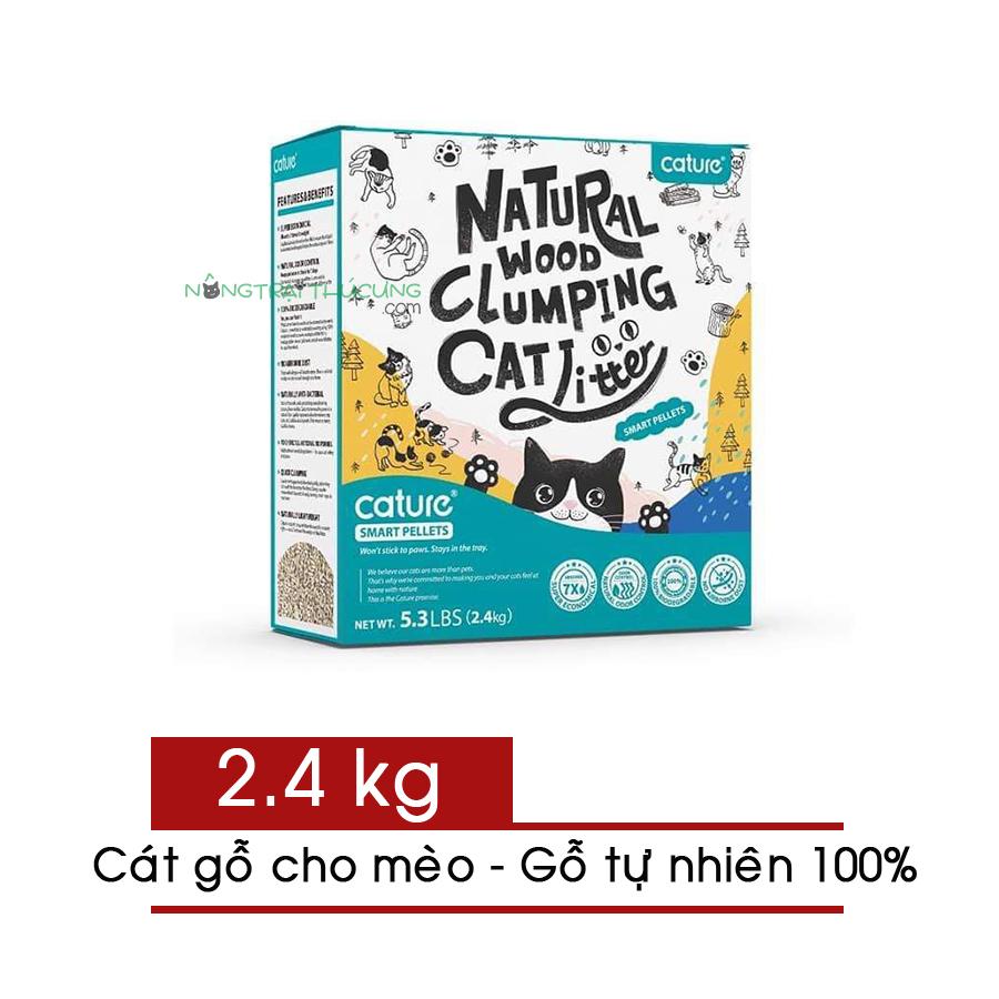 Cát gỗ cature - cát vệ sinh cho mèo 100% gỗ tự nhiên 2.4kg -