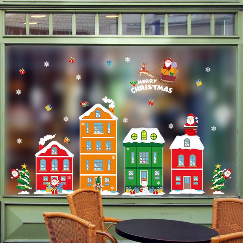 Decal trang trí Noel - Thành Phố Sắc Màu giáng sinh