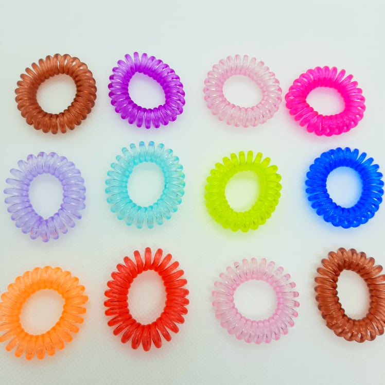 [HCM]Set 10 Cột Tóc Lò Xo Trong SuốtMàu Nhỏ 3Cm.
