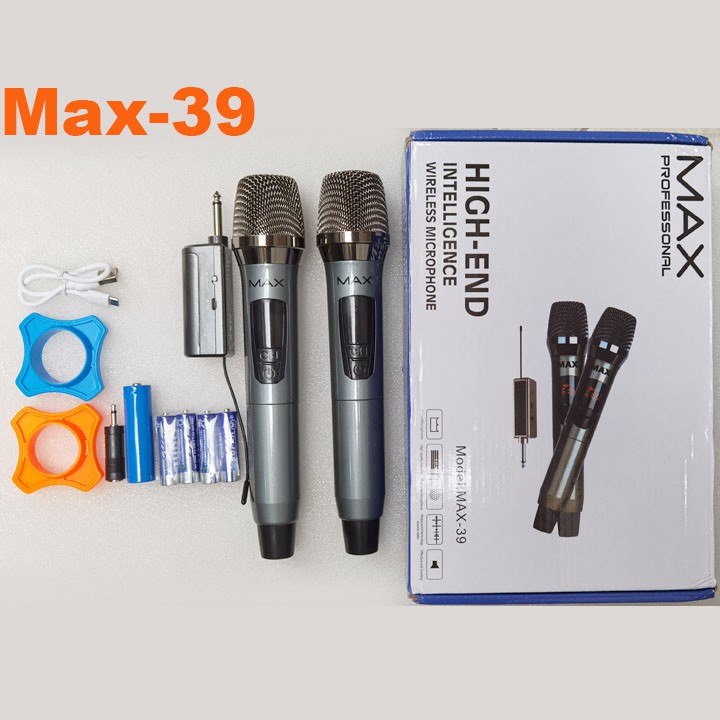 Micro không dây, mic karaoke, micro karaoke, micro khong day - bộ 2 micro đa năng max 56 thế hệ mới , hát nhạy, chống hú rít, thiết kế hiện đại - sạc pin ngay trên mic, pin sạc dung lượng lớn 2500mah, không lo hết pin-