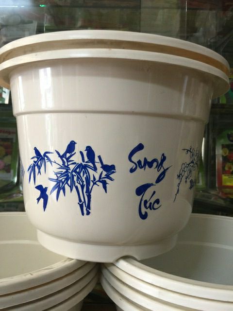(bán sỉ)10 chậu in hoa 28x20cm