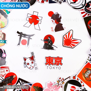 JAPAN stickers - Hình dán chủ đề Nhật Bản - chất liệu PVC chống nước trang trí Nón Bảo Hiểm, Sổ Tay Sticker Việt Nam thumbnail